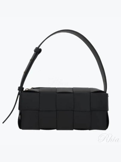 Brick Cassette Intrecciato Small Shoulder Bag Black - BOTTEGA VENETA - BALAAN 2