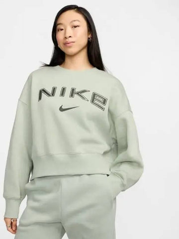 Women s Sportswear Phoenix Fleece Oversized Crew Neck Logo Sweatshirt 370 - NIKE - BALAAN 1