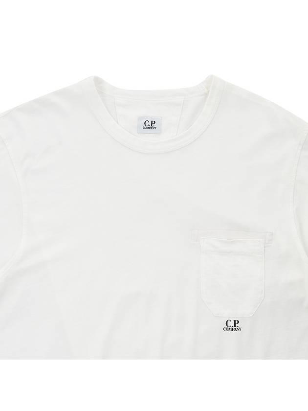 Small Logo Pocket Cotton Short Sleeve T-Shirt White - CP COMPANY - BALAAN 4