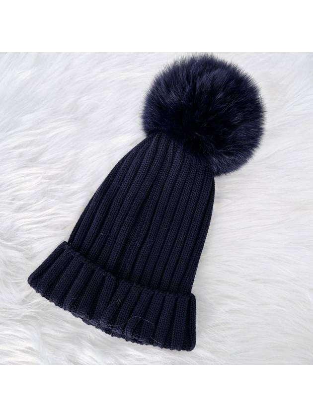 Beretto Pom Beanie Hat Navy - MONCLER - BALAAN 3