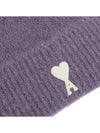 Logo Patch Knit Beanie Lilac - AMI - BALAAN 4