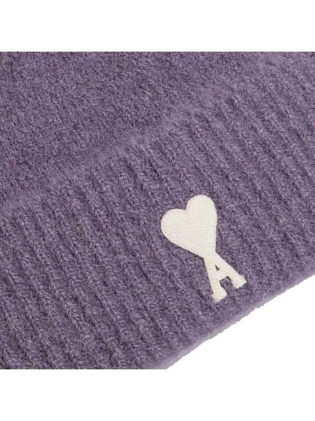 Logo Patch Knit Beanie Lilac - AMI - BALAAN 4