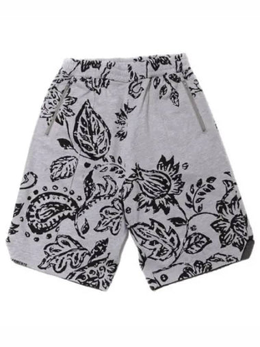 BB Short H Gray Floral Printed French Terry MP111 NL071 Shorts Print Pants - ENGINEERED GARMENTS - BALAAN 1