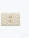 Monogram Caviar Leather Flap Card Wallet Blanc Vintage - SAINT LAURENT - BALAAN 2