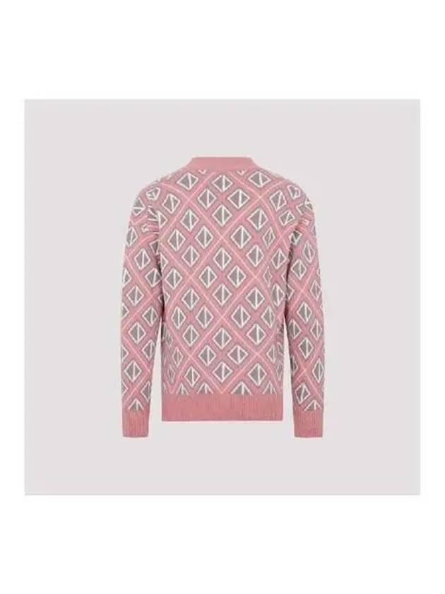 CD Diamond Motif Pattern Wool Knit Top Pink - DIOR - BALAAN 4