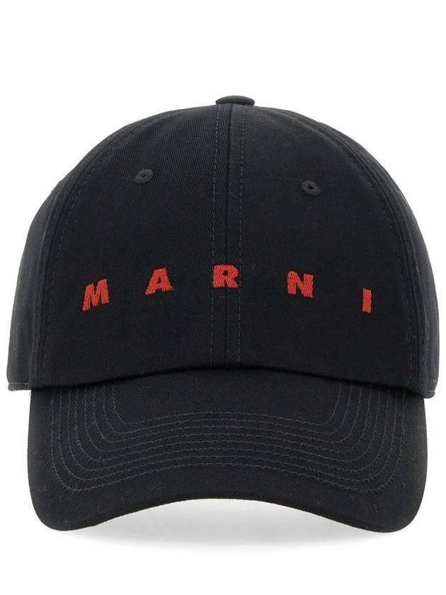 Embroidered Logo Ball Cap Black - MARNI - BALAAN 2