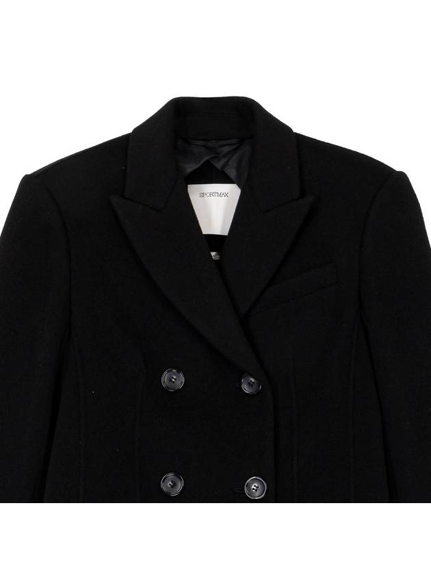 Sportmax Morgana Wool Double Coat Black - MAX MARA - BALAAN 3