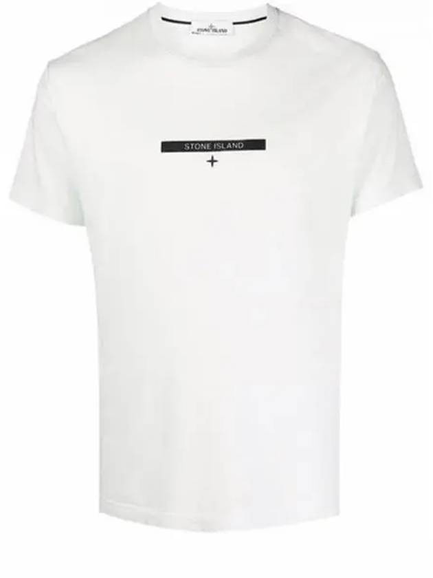 Men's Micro Graphic Circle Logo Print Short Sleeve T-Shirt White - STONE ISLAND - BALAAN 2