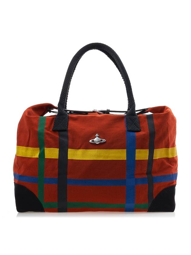 Striped Cotton Canvas Duffel Bag Red - VIVIENNE WESTWOOD - BALAAN 2