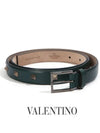 Rockstud Untitled Leather Belt Green - VALENTINO - BALAAN 2