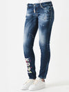 Icon Paint Splatter Skinny Jeans Blue - DSQUARED2 - BALAAN 3