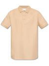 Monogram Motif Cotton Pique Polo Shirt Beige - BURBERRY - BALAAN 1