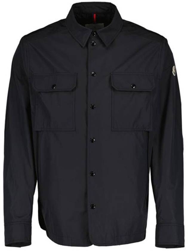 1A00096 54A91 999 Arm Logo Patch Pocket Overshirt Jacket Black Men's Jacket TLS - MONCLER - BALAAN 1