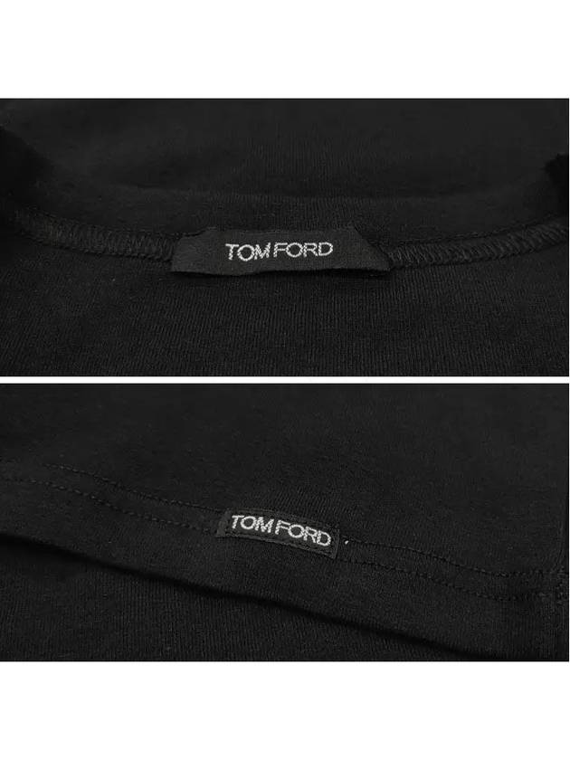 Cotton Crew Neck Short Sleeve T-Shirt Black - TOM FORD - BALAAN 4