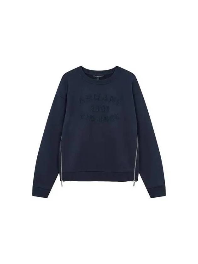 Women s Side Zipper Logo Sweatshirt Navy 270167 - ARMANI EXCHANGE - BALAAN 1