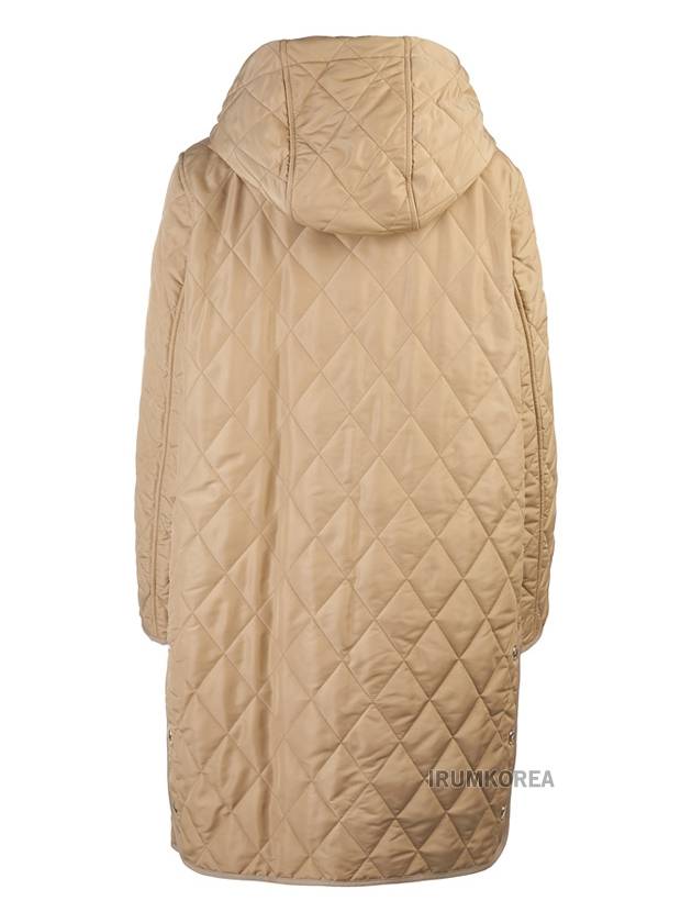 Diamond Quilted Hooded Single Coat Beige - BURBERRY - BALAAN 4