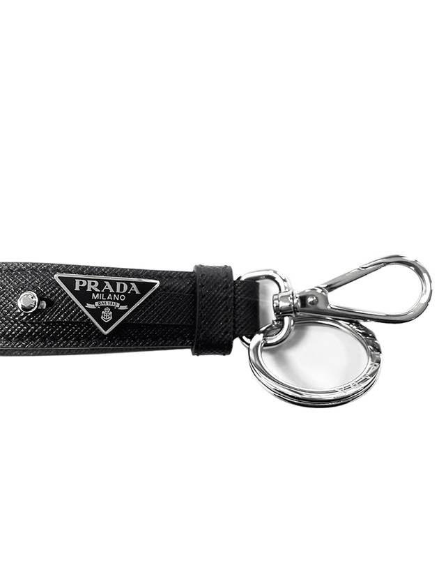 Saffiano Leather Key Holder Black - PRADA - BALAAN 6