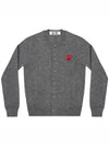 Heart Wappen Wool Cardigan Charcoal Grey - COMME DES GARCONS - BALAAN 2