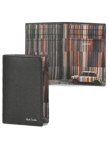 Logo M1A 4774 NMISTR 79 Saffiano Card Wallet Half 1085665 - PAUL SMITH - BALAAN 1