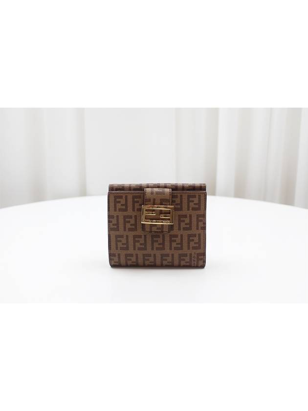 FF Logo PVC Juca Half Wallet Brown 8M0188 - FENDI - BALAAN 1