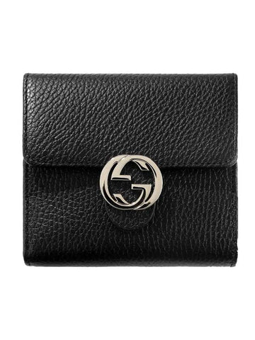 GG Interlocking Half Wallet Black - GUCCI - BALAAN 1