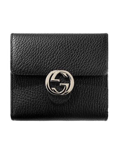 GG Interlocking Half Wallet Black - GUCCI - BALAAN 1