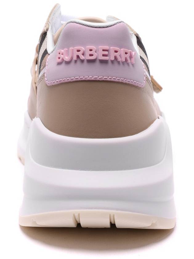 Women's Velcro Check Low-Top Sneakers Beige - BURBERRY - BALAAN 5