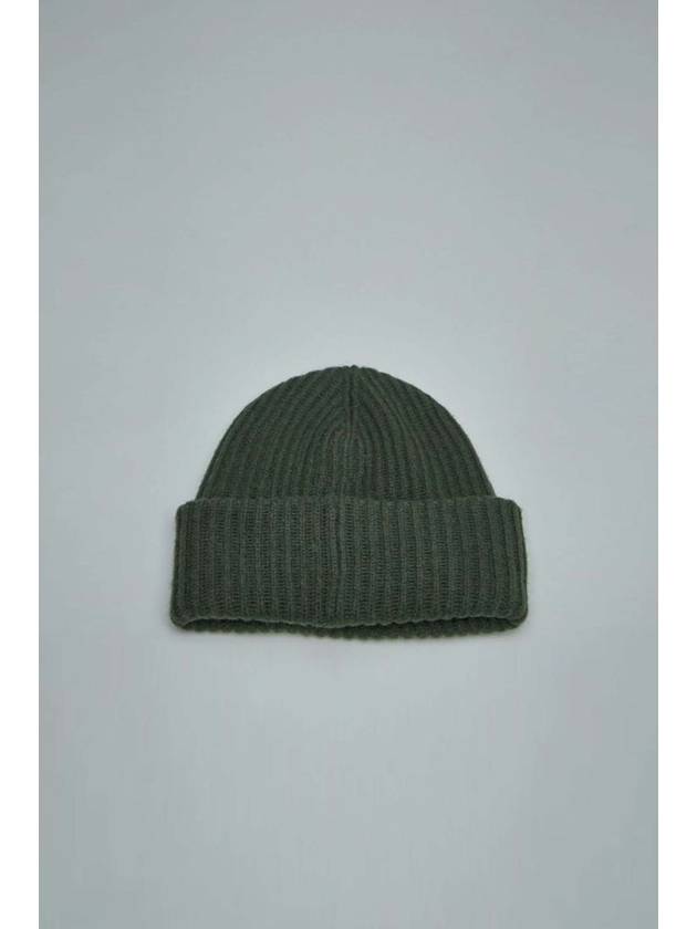 Logo Patch Knit Beanie Green - GANNI - BALAAN 3