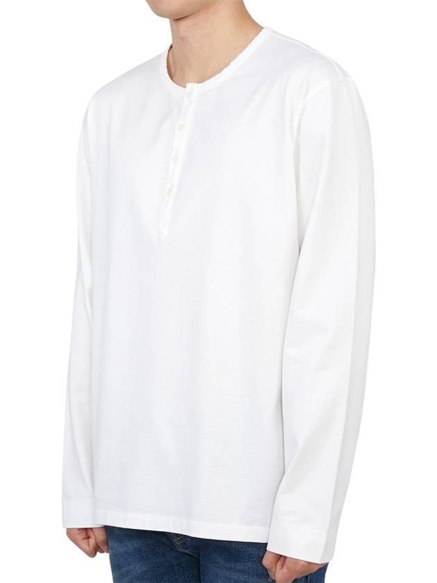 Henley Long Sleeve T-Shirt White - TEN C - BALAAN 3