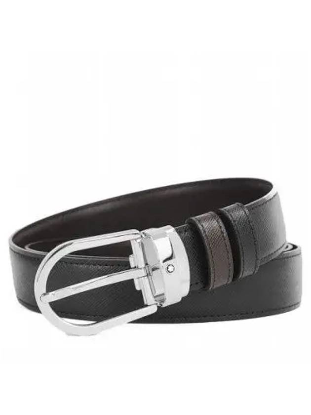 Man's Classic Reversible Leather Belt Black Brown - MONTBLANC - BALAAN 2