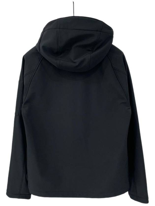 Lens Wappen Hooded Jacket Black - CP COMPANY - BALAAN.