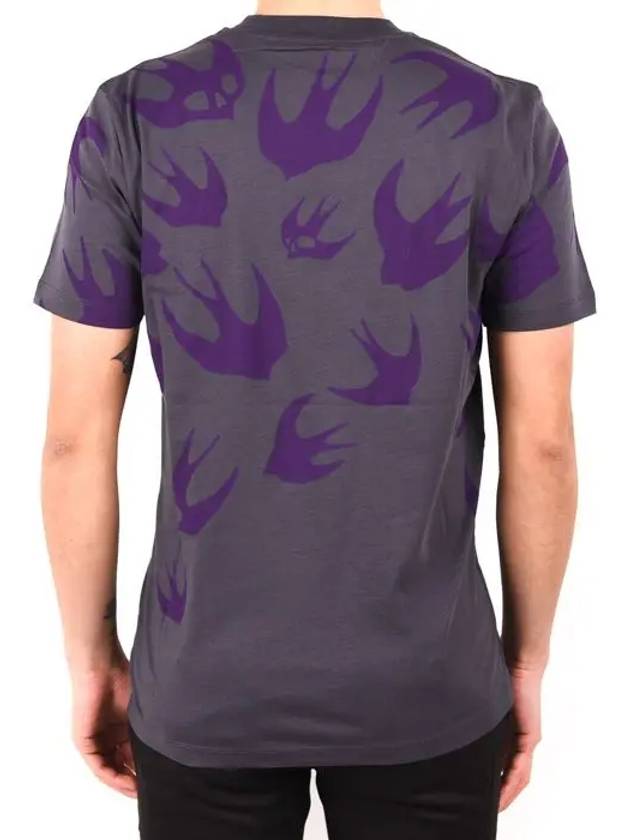 Purple Swallow Printing Short Sleeve T-Shirt 277605 - ALEXANDER MCQUEEN - BALAAN 4