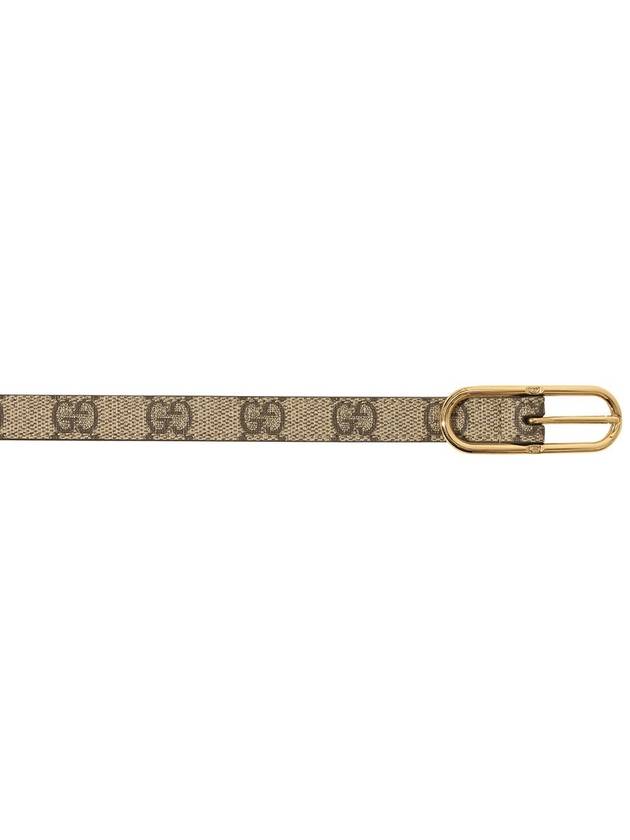 Jackie Thin GG Supreme Canvas Belt Beige - GUCCI - BALAAN 3