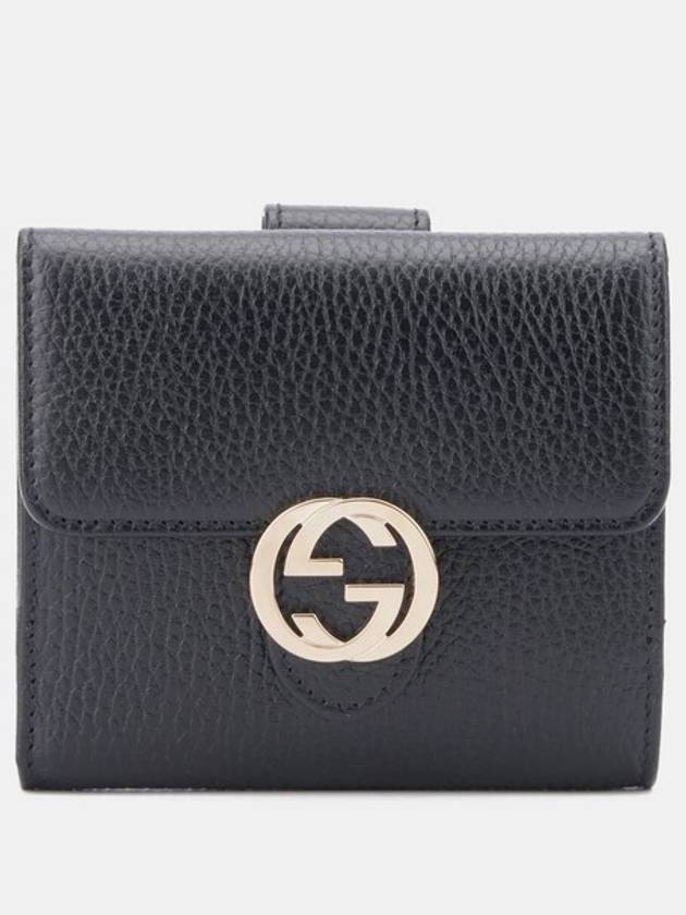 GG Interlocking Half Wallet Black - GUCCI - BALAAN 3