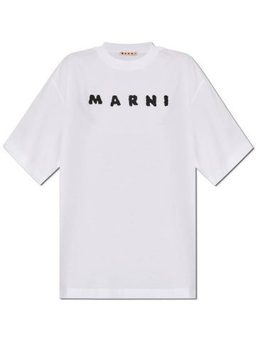 Marni T-shirt With Printed Logo, Women's, White - MARNI - BALAAN 1