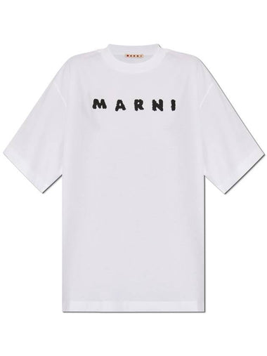 Marni T-shirt With Printed Logo, Women's, White - MARNI - BALAAN 1