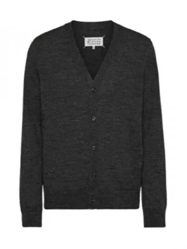 Elbow Patch Fine Knit Cardigan Charcoal - MAISON MARGIELA - BALAAN 2