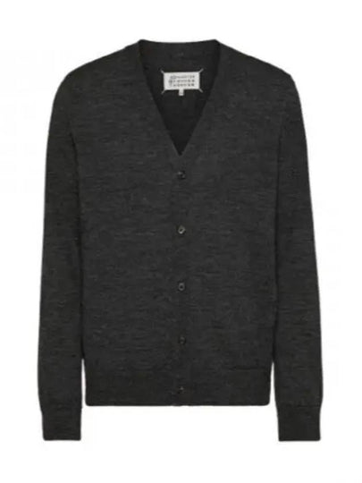 Elbow Patch Fine Knit Cardigan Charcoal - MAISON MARGIELA - BALAAN 2