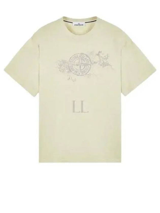 Camo Three Embroidery Regular Fit Cotton Jersey Short Sleeve T-Shirt Pistachio - STONE ISLAND - BALAAN 2