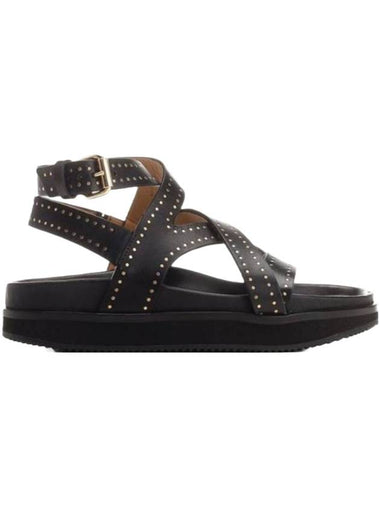 Neryse Studded Cross Strap Sandals Black - ISABEL MARANT - BALAAN 1