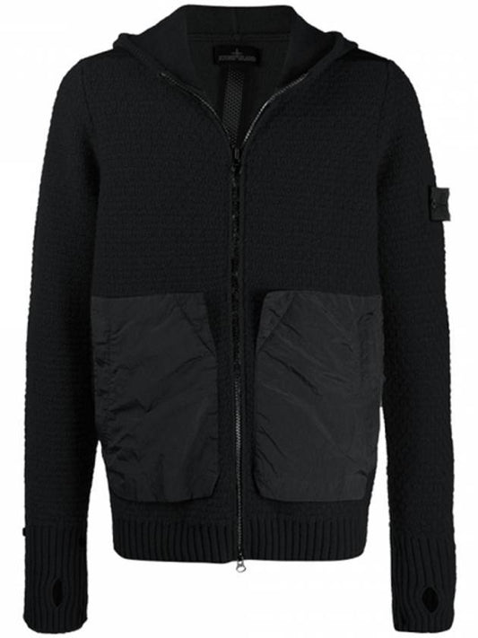 Shadow Wappen Hooded Zip Up Black - STONE ISLAND - BALAAN 1