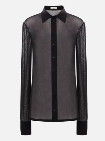 N26 women shirt blouse crepe jersey shirt - SAINT LAURENT - BALAAN 1