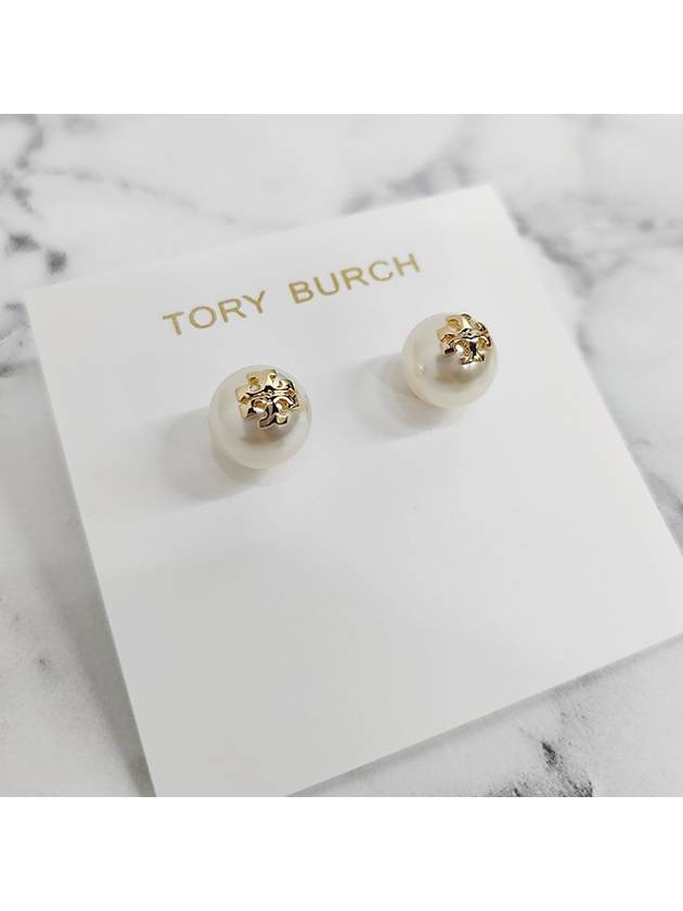 Crystal Pearl Stud Earring Gold - TORY BURCH - BALAAN 5