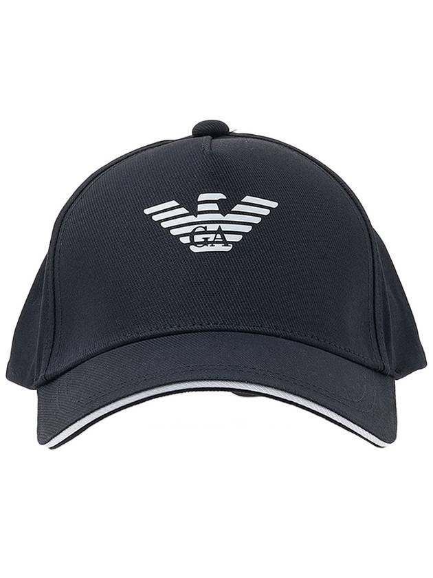 Eagle Logo Ball Cap Black - EMPORIO ARMANI - BALAAN.