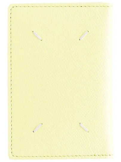 Stitched Bi-Fold Leather Card Wallet Lemon - MAISON MARGIELA - BALAAN 2