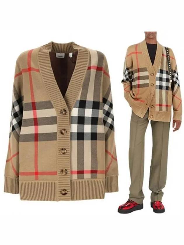 Check Technical Wool Jacquard Cardigan Archive Beige - BURBERRY - BALAAN 2