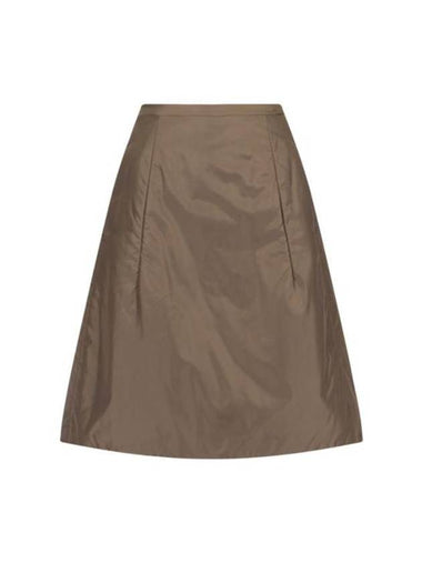 Zip-Up Padded Midi A-Line Skirt Brown - ASPESI - BALAAN 1