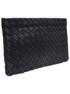 Women s 608232 Black Intrecciato Medium Clutch Bag - BOTTEGA VENETA - BALAAN 2