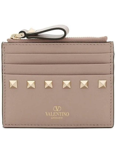 Women's Rockstud Coin Card Wallet Pink - VALENTINO - BALAAN 2