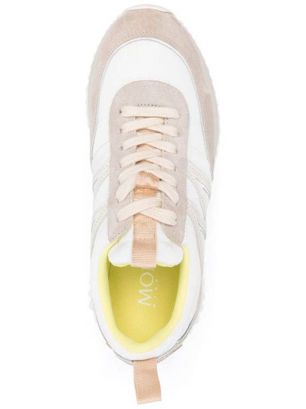 Women's Pacey Nylon Suede Leather Low Top Sneakers White Beige - MONCLER - BALAAN 5